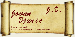 Jovan Đurić vizit kartica